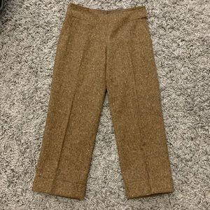 Max studio wool wide leg capri pant brown 2